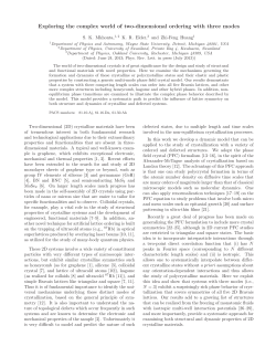 Exploring the complex world of two-dimensional ordering with three