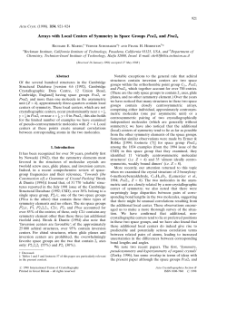 Arrays with Local Centers of Symmetry in Space Groups Pca21 and
