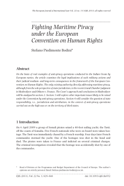 Fighting Maritime Piracy under the European Convention on
