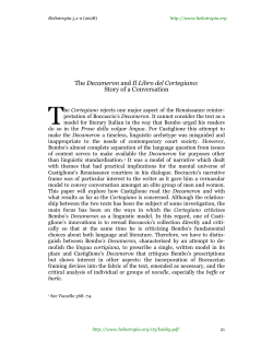 The Decameron and Il Libro del Cortegiano