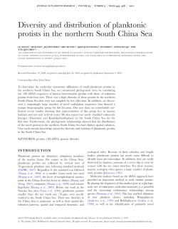 Diversity and distribution of planktonic protists in the northern South