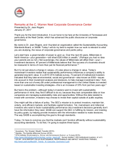 SASB Speaks at the C. Warren Neel Corporate Governance Center