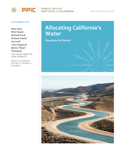 Allocating California`s Water: Directions for Reform