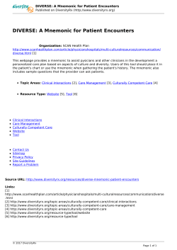 DIVERSE: A Mnemonic for Patient Encounters