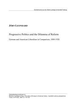 Progressive Politics and the Dilemma of Reform