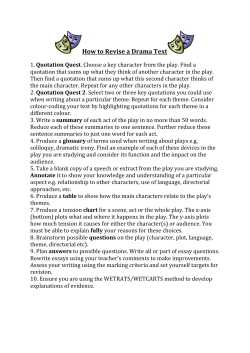 How to Revise a Drama Text