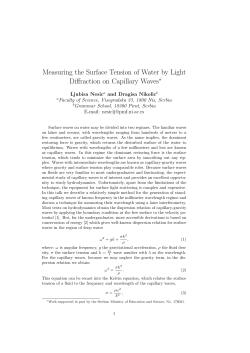 Measuring the Surface Tension of Water by Light Diffraction on