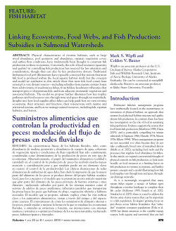 Suministros alimenticios que controlan la productividad en peces