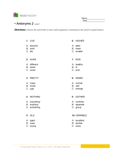 Antonyms 2 - English for Everyone