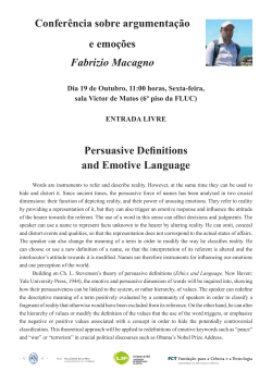 Persuasive Definitions and Emotive Language Confer&ecirc;ncia sobre