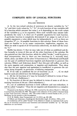 complete sets of logical functions