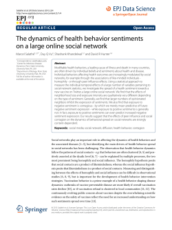 The dynamics of health behavior sentiments on a large online social