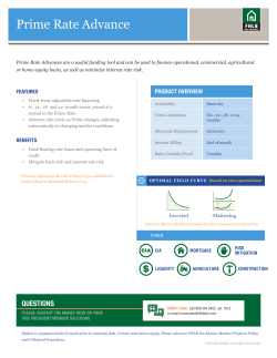 Prime Rate Advance - Federal Home Loan Bank