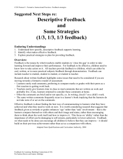 Descriptive Feedback and Some Strategies