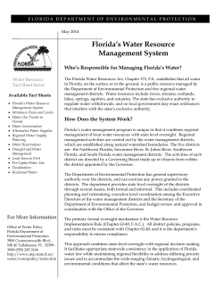 Florida`s Water Resource Management System