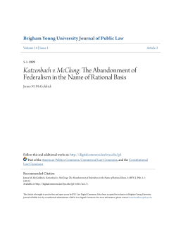 Katzenbach v. McClung: The Abandonment of Federalism in the
