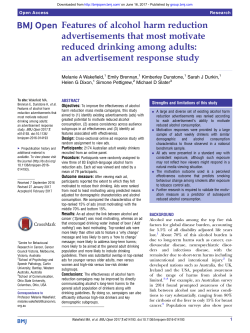 Features of alcohol harm reduction advertisements that most