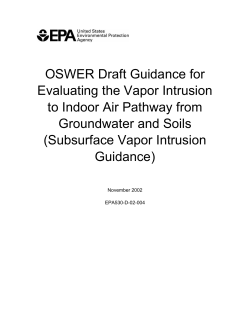 OSWER Draft Guidance for Evaluating the Vapor Intrusion to Indoor