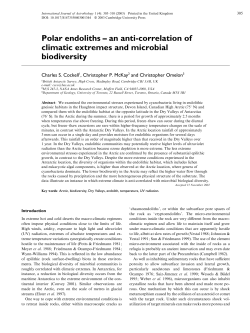Polar endoliths–an anti-correlation of climatic extremes and