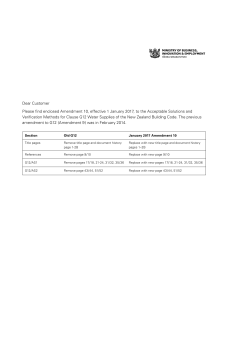Amendment 10: Replacement pages