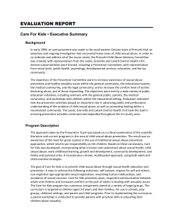 Evaluation Report - Leeds, Grenville and Lanark District Health Unit