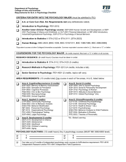 Appendix A - Department of Psychology