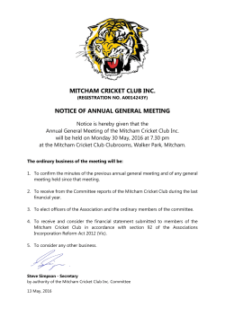 Notice of AGM 2016 - Mitcham Cricket Club