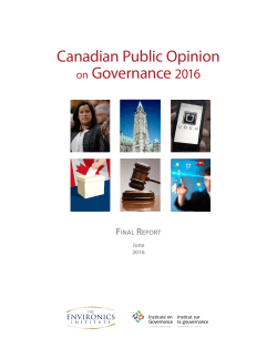 Canadian Public Opinion on Governance 2016