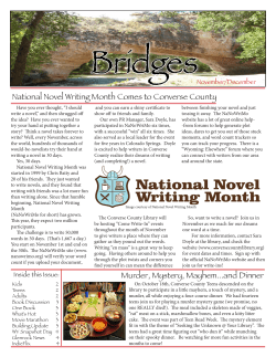 National Novel Writing Month Comes to Converse County Murder