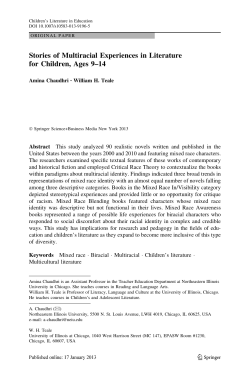 Stories of Multiracial Experiences in Literature for Children, Ages 9–14