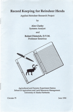 Record Keeping for Reindeer Herds