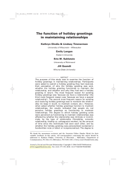 The function of holiday greetings in maintaining relationships