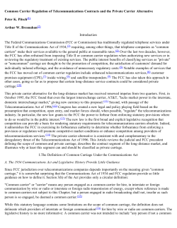 Common Carrier Regulation of Telecommunications