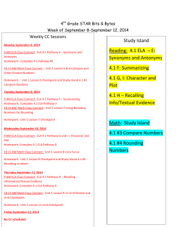 Study Island Reading: 4.1 ELA &ndash; E: Synonyms and Antonyms 4.1 F