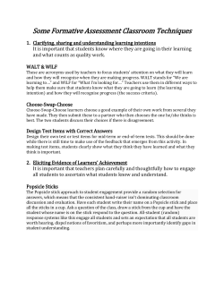 Mathematics Formative Assessment Techniques
