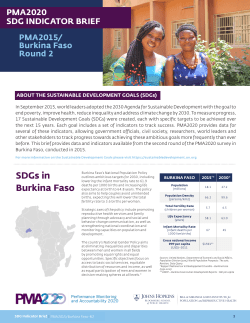 SDG Indicator Brief: Burkina Faso R2