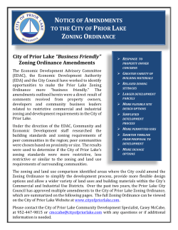 "Business Friendly" Zoning Ordinance Amendments Summary