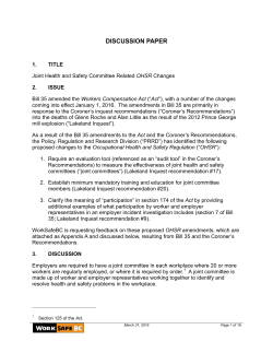 Joint Health and Safety Committee Related OHSR
