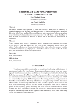 LOGISTICS AND MARS TERRAFORMATION