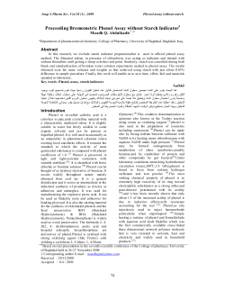 Proceeding Bromometric Phenol Assay without Starch Indicator