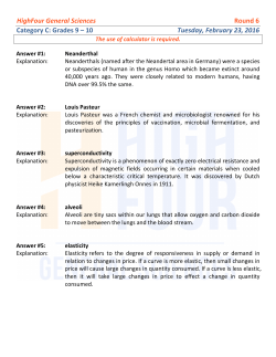 HighFour General Sciences Round 6 Category C: Grades 9 &ndash; 10