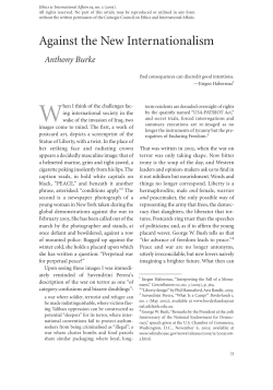 Against the New Internationalism - Carnegie Council for Ethics in