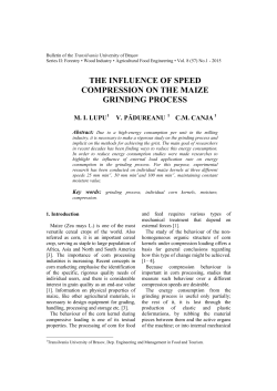 The Influence of Speed Compression on the Maize Grinding Process