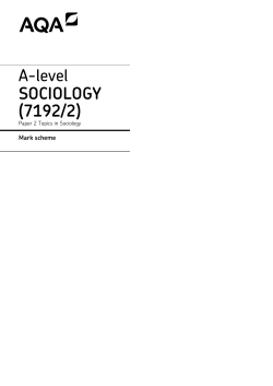 A-level Sociology Specimen mark scheme Paper 2