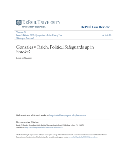 Gonzales v. Raich: Political Safeguards up in Smoke?