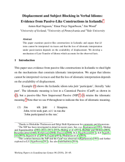 Displacement and Subject Blocking in Verbal Idioms