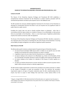Information Note Inquiries Bill 2013