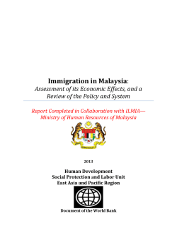 Immigration in Malaysia - Population Studies Unit, University of Malaya
