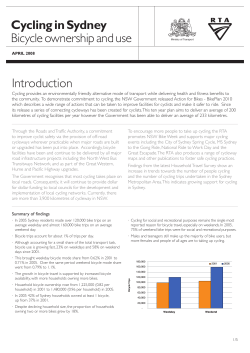 Cycling in Sydney - Bicycle ownership and use