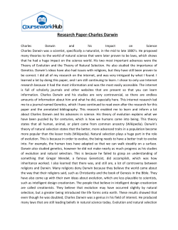 Research Paper-Charles Darwin